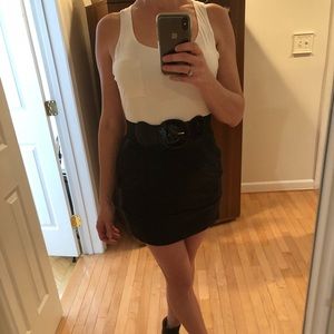 Twenty One black and white racer back tank dress